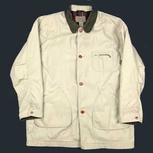 L.L. Bean Plaid Lined Chore Jacket Corduroy Collar